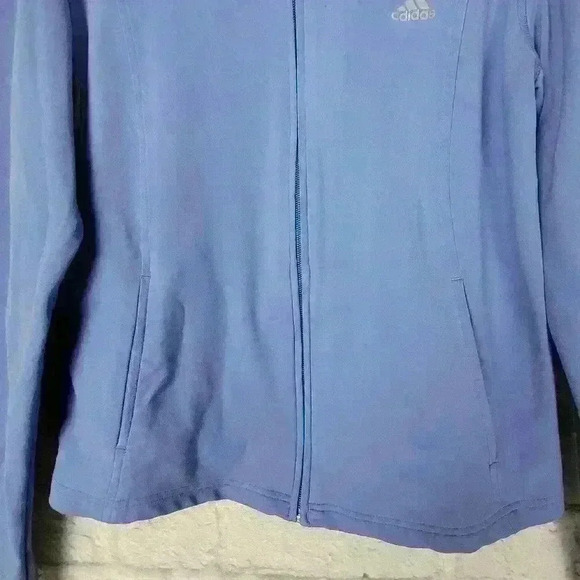ADIDAS CLIMALITE blue zip up sweater Sz Medium - Picture 4 of 8